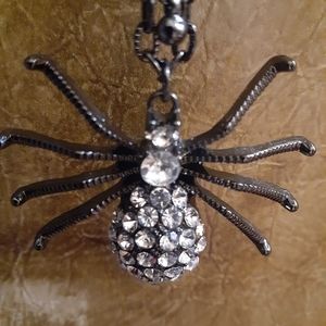 Rhinestone Spider Necklace